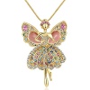 AngelBliss Butterfly Dance Life-High Grade Crystal Sweater Chain Necklace(C3)