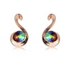 Fashion Gold Plated Austrian Crystal earrings fashion jewelry. The Colorful Swan