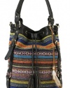 Scarleton Striped Pattern Jacquard Shoulder Bag H1382