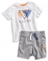 GUESS Kids Triangle Tee and Shorts Set (12-24m)