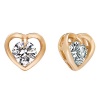 Sun Lorence Hollow Out Heart Design with Shiny Element Crystal Rose Gold Studs Earrings