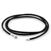 Bling Jewelry Black Silk Cord Chain Necklace 2mm with Clasp Silver Plated