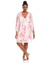 Oscar de la Renta Pink Label Women's Plus-Size Plus Size Printed Floral Wrap Robe