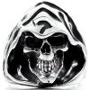 Epinki,Fashion Jewelry Men's Large Stainless Steel Rings Silver Black Death grim Reaper Skull Punk Rock