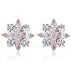 Fashion 18K Champagne Gold Plated Inlay AAA Cubic Zircon Snowflake Stud Earrings Everyday for Women Hot sale