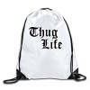 BYDHX Thug Life Logo Drawstring Backpack Bag White
