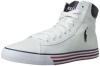 Polo Ralph Lauren Men's Harvey Mid Fashion Sneaker,Pure White/Navy,15 D US