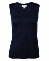 Charter Club Women's Solid Sleeveless Scoop Neck Knit Top