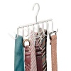 mDesign Closet Storage Organizer Rack for Ties, Belts, Scarves - Pearl White