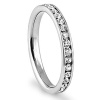 316L Stainless Steel White Cubic Zirconia 3mm Eternity Ring