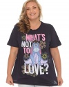 Disney Plus Size T-shirt Eeyore What's Not to Love Glitter Print Navy Blue