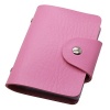 MiL High Quality PU Leather Credit Card Holder with 24 Card Slots (Pink)