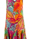 Lauren Ralph Lauren Womens Petites Floral Print Double V Casual Dress