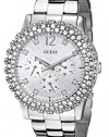 GUESS Women's U0335L1 Silver-Tone Multi-Function Watch with Genuine Crystal Accents