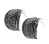 1974 Luxury Artisan Crafted Sterling Silver Woven Post Hoops, 3/4