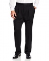 Perry Ellis Men's Big-Tall Portfolio Double Pleated Micro Melange Pant, Caviar, 44x32