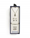 GUESS Women's Silver-Tone Logo Jewelry Set