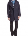 Burberry Brit Men's DELSWORTH Hooded Double Breasted Trench Coat in INK