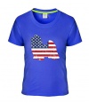 Fatal Decision Women's American Flag Shih Tzu Dog Fitness Tshirt Tee royalBlue