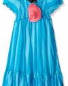Elisabeth Little Girls Stripe Smocked Dress, Aqua, 4