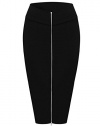 Tom's Ware Womens Stylish Exposed Front Zip Stretchy Pencil Skirt