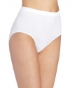 Bali Women's Microfiber Brief Panty, White, 8/9