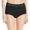 Wacoal Women's New Cotton Suede Full Brief Panty, Black, 9