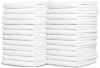 Wash Cloth Towels by Royal, 24-Pack, 100% Natural Cotton, 12 x 12, Commercial Grade, Appropriate for use in Bathroom, Kitchen, Nursery and for Cleaning, Soft and Absorbent, Machine Washable, White