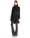 Steve Madden Women's Double-Breasted Wool Trench Coat with Belt
