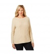 Karen Scott Plus Size Khaki Metallic Gold Cable-Knit Sweater 3X XXXL