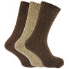 Mens Non Elastic Chunky Wool Boot Socks (Pack Of 3)