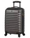 Lucas ABS Large Hard Case 28 inch Checked Suitcase With Spinner Wheels (28in, Charcoal)
