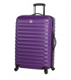 Lucas ABS Mid Size Hard Case 24 inch Rolling Suitcase With Spinner Wheels (24in, Purple)