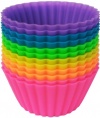 Pantry Elements Jumbo Silicone Baking Cups - 12 Large 3-5/8 inch Muffin Liners in Storage Container