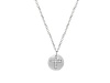 FRONAY CO, Sterling Silver Inlay Cubic Zirconia Cross Pendant, 15.5 + 1.5