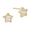 Rosemarie Collections Women's 14k Gold Filled Petite Elegant Crystal Star Stud Earrings (Gold Tone)