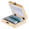 AmScope PS25 Prepared Microscope Slide Set for Basic Biological Science Education, 25 Slides, Includes Fitted Wooden Case