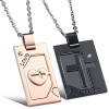 Daesar 2PCS His & Hers Puzzle Matching Set Mens Womens Stainless Steel CZ Puzzle Necklace LOVE Pendant