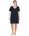Nautica Sleepwear Women's Plus-Size Knit Jersey V-Neck Sleepshirt