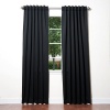 Best Home Fashion Thermal Insulated Blackout Curtains - Back Tab/ Rod Pocket - Black - 52W x 108L - (Set of 2 Panels)