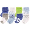 Luvable Friends Baby 8 Pack Newborn Socks, Blue/Mommy, 0-6 Months
