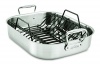 All-Clad E752C264 Stainless Steel Dishwasher Safe Large 13 x 16 Inch Roaster with Nonstick Rack Cookware, Silver