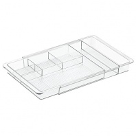 InterDesign Expandable Cosmetic Drawer Organizer for Vanity Cabinet to Hold Makeup, Beauty Products - Clear