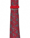 Alfani Red Men's 'Fulton Paisley' Skinny Tie w/Tie Clip (Red, OS)