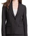 Theory Gabe B Tailor Fitted Stretch Wool Blazer Jacket, Charcoal, Size 12