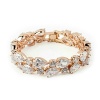 Daesar Gold Plated Bracelets Womens Charm Bracelet White CZ Bracelet Teardrop Bracelet for Women