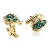 AmDxD Jewelry Stainless Steel Men Cufflinks Gold Green Animal Toad Special Desgin Cuff Links