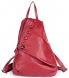 QZUnique Women's Cowhide Genuine Leather Fashion Outer Zipper Casual Backpack