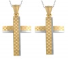 Daesar 2PCS Hers & Hers Matching Set Necklace Stainless Steel Convexity Cross 2.2*3.6CM With Chain