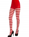Women's Striped Tights - Red and White